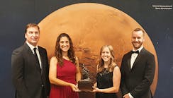 Matt-Keennon-Florbela-Costa-Sara-Langberg-and-Ben-Pipenberg-with-the-Collier-Trophy