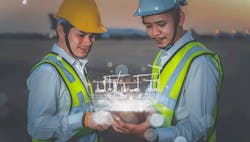 1660317229058 Digitalillustrationoftwoengineerslookingatvirtualfactory 1660317229058 Digitalillustrationoftwoengineerslookingatvirtualfactory