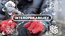 concept-image-of-a-worker-pushing-interoperability-button