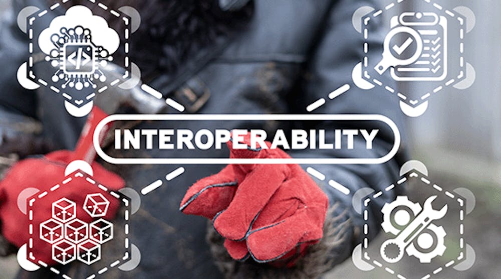 concept-image-of-a-worker-pushing-interoperability-button
