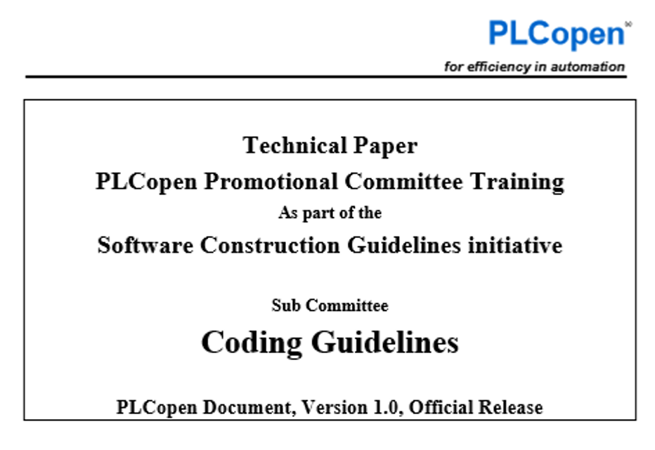 PLCopen Releases Coding Guidelines | Control Design