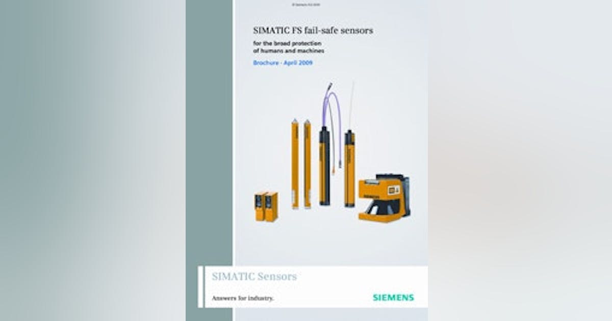 Safety Sensors Brochure Siemens' Simatic FS FailSafe Sensors