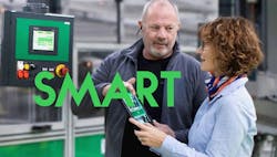 man-and-woman-speak-in-front-of-touch-screen-hmi man-and-woman-speak-in-front-of-touch-screen-hmi