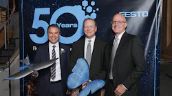 image-from-festo-anniversary-celebration-of-Frank-Notz-Festo-Management-Board-Member-Bill-Gerbig-President-of-Ralph-W-Earl-and-Mark-Snyder-Director-of-Festo-North-America-Channel-Management