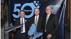 image-from-festo-anniversary-celebration-of-Frank-Notz-Festo-Management-Board-Member-Bill-Gerbig-President-of-Ralph-W-Earl-and-Mark-Snyder-Director-of-Festo-North-America-Channel-Management