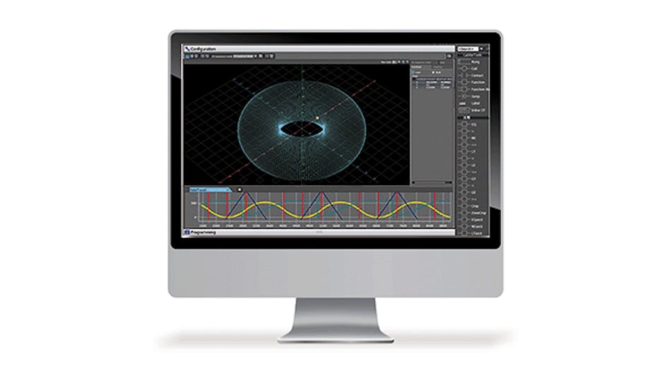 computer monitor displaying machine simulation software