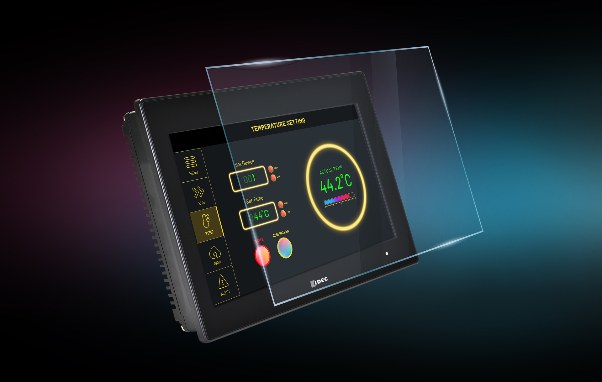 Figure 1: A feature of the HG2J is the projected capacitive touch-panel display. (Image credit: IDEC)
