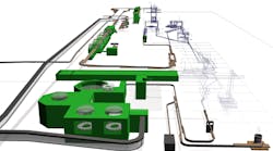 Digital rendering of factory Digital rendering of factory