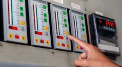 Finger pressing button Variable speed drive conrtoller used in factories Finger pressing button Variable speed drive conrtoller used in factories