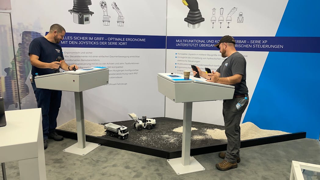 Figure 1: Joystick assembly is configurable with a wide range of optional inputs like triggers, rollers and thumbsticks, and it is ergonomically designed to help operators avoid fatigue.