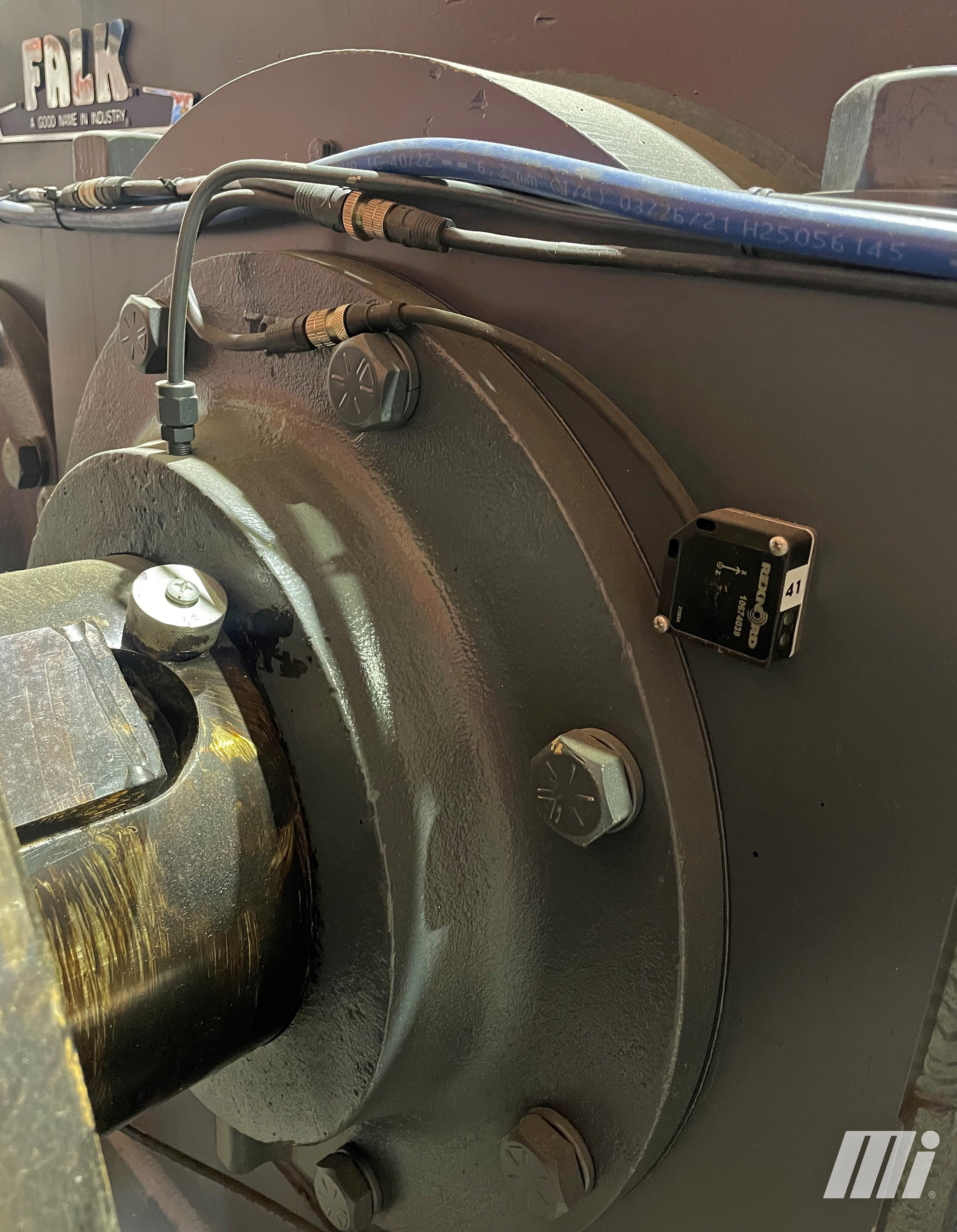 Figure 1: This gearbox is enabled with Industrial-Internet-of-Things (IIoT) monitors for vibration, temperature, speed, oil level and oil condition.