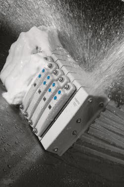 Figure 1: Properly rated valve terminals are capable of resistance to water ingress in a harsh washdown environment. (Source: Festo)