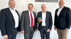 Left to right: Konrad Garhammer, managing director of congatec Group; Rudolf Preuß, managing director Arendar IT-Security; Jürgen Kreis, director of sales and business development Arendar IT-Security; and Daniel Jürgens, managing director of congatec Group.