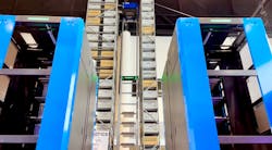 Figure 2: Hai’s A42T autonomous case-handling robot (ACR) is goods-to-person equipment that extends upward, allowing facilities to store items up to 10 m—more than 32 feet—high, while remaining independent of any storage medium. (Source: Hai Robotics) Figure 2: Hai’s A42T autonomous case-handling robot (ACR) is goods-to-person equipment that extends upward, allowing facilities to store items up to 10 m—more than 32 feet—high, while remaining independent of any storage medium. (Source: Hai Robotics)