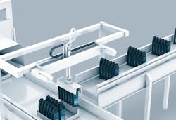 Figure 3: Beyond palletizing and portal applications, some of the major areas to use linear motion include 90&deg; conveyor transfer, extending nose conveyors, case erecting, major and minor flap closing, overpressure for gluing, picking and placing in top or side load case applications and stretch wrapping. (Source: Festo)