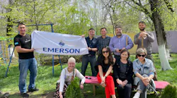 Figure 1: Employees from Emerson’s Kazakhstan office planted trees during the 2022 Earth Month Ecochallenge,