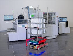 Figure 1: The AMRs have different configurations to handle different types of tasks, such as the shopping-cart configuration or a conveyor-belt configuration. (Source: Ericsson) Figure 1: The AMRs have different configurations to handle different types of tasks, such as the shopping-cart configuration or a conveyor-belt configuration. (Source: Ericsson)