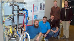 The UCCS ECE Department, Fall 2022 Team Still Standing is Benjamin Sprouse (from left), BSEE and co-Founder F&S Industries, Matthew Scally, BSEE, Matthew Lake, BSCE, Cooper Tedstrom, BSEE, and Nicholas Eckley, BSEE. (Source: Team Still Standing) The UCCS ECE Department, Fall 2022 Team Still Standing is Benjamin Sprouse (from left), BSEE and co-Founder F&S Industries, Matthew Scally, BSEE, Matthew Lake, BSCE, Cooper Tedstrom, BSEE, and Nicholas Eckley, BSEE. (Source: Team Still Standing)