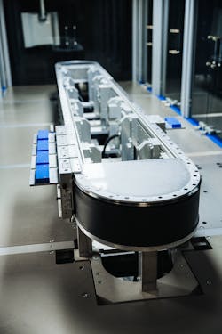 Figure 1: Smart-conveyance technologies are based on a linear motor design and include positional feedback like a servo motor; the system has independent control of each shuttle at all times. Figure 1: Smart-conveyance technologies are based on a linear motor design and include positional feedback like a servo motor; the system has independent control of each shuttle at all times.