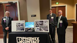 Louis Grice, vice president of digitalization and government relations (from left), Anthony Kanoff, process excellence manager, and Matthew Gainor, lead environmental health and safety specialist, represent Phoenix Contact at the Pennsylvania Environmental Council dinner honoring the recipients of the Governor’s Awards for Environmental Excellence.