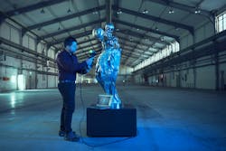 Metrolog X4 inspection software was used to compare the finalized statue to the 3D model. Metrolog X4 inspection software was used to compare the finalized statue to the 3D model.