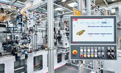Figure 3: A mechatronics-enabled machine produces 200 varying stator hairpins for a major electric vehicle manufacturer. The combination of speed, power and flexibility, along with long-term availability, made PC-based control the optimal choice for the mission critical application. Figure 3: A mechatronics-enabled machine produces 200 varying stator hairpins for a major electric vehicle manufacturer. The combination of speed, power and flexibility, along with long-term availability, made PC-based control the optimal choice for the mission critical application.
