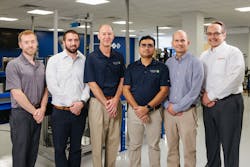 Figure 7: Experts in intralogistics and automation, Matthew Adams (from left), applications engineer at Beckhoff, Mark Parsons, eirector of the ACE Division at CTDI, Kirk Whittemore, general manager of the Automation Group at CTDI, Soham Patwardhan, control systems architect at CTDI, Michael Parsons, executive vice president at CTDI, and Ryan Dusk, northeast regional manager at Beckhoff, gather in West Chester, Pennsylvania. Figure 7: Experts in intralogistics and automation, Matthew Adams (from left), applications engineer at Beckhoff, Mark Parsons, eirector of the ACE Division at CTDI, Kirk Whittemore, general manager of the Automation Group at CTDI, Soham Patwardhan, control systems architect at CTDI, Michael Parsons, executive vice president at CTDI, and Ryan Dusk, northeast regional manager at Beckhoff, gather in West Chester, Pennsylvania.