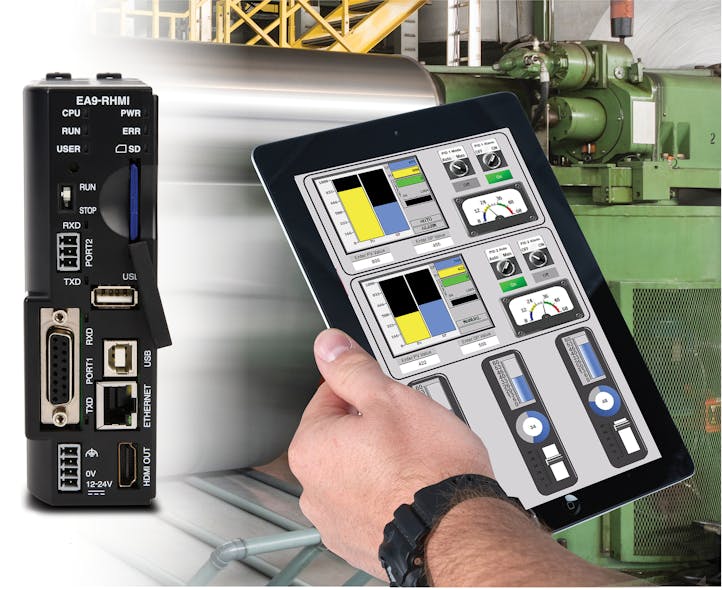 Figure 6: Mobile devices running HMI apps can connect wirelessly to traditional or embedded &ldquo;headless&rdquo; HMIs, providing great flexibility for creating operator-interface experiences for any type of application.