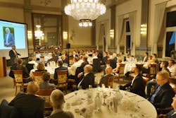 Figure 1 : Martin Rostan, executive director of the ETG, gave the keynote speech during the gala dinner celebrating 20 years of EtherCAT. Figure 1 : Martin Rostan, executive director of the ETG, gave the keynote speech during the gala dinner celebrating 20 years of EtherCAT.