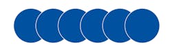 Figure 1a: Laser pulse placement during a constant speed profile. Figure 1a: Laser pulse placement during a constant speed profile.