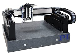 Figure 5: PI moving gantry system employing two independent encoders for base motion. Figure 5: PI moving gantry system employing two independent encoders for base motion.