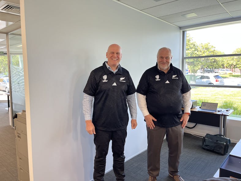 Figure 1: Endress+Hauser&rsquo;s Rolf Leber (left), head of the Asia Pacific Support Centre, and CEO Matthias Altendorf visited EMC Industrial Group in New Zealand.