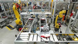 Figure 2: Integrating a robot for removing objects from a conveyor in a tight workspace can require precision engineering. Figure 2: Integrating a robot for removing objects from a conveyor in a tight workspace can require precision engineering.