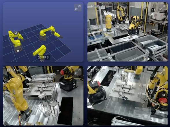 Figure 1: Three Fanuc robots can be paired with a single Olis edge device that provides constant monitoring.