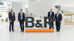 B&R Sales Representative Philipp Rogner (from left), B&R Strategy Manager, Americas, Christian Kastinger, Canadian Ambassador to Austria Troy Lulashnyk and B&R CEO Joerg Theis visit at B&R headquarters.