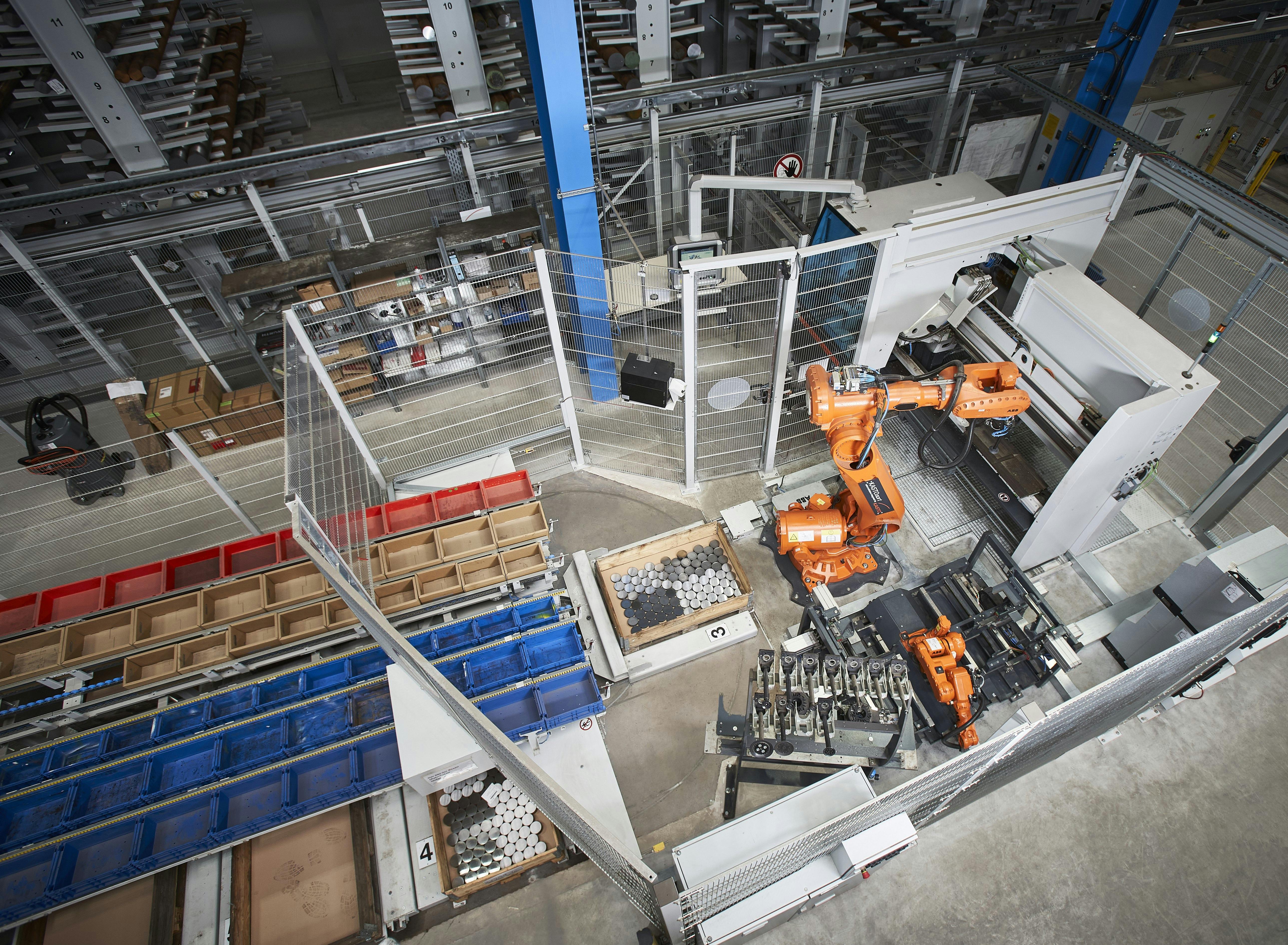Figure 5: The pallet rotation unit provides the robot with a load carrier that precisely fits the material to be sorted.