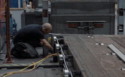 Figure 1: In just four weeks, Kasto replaced the operating gantry crane, the undercarriage and two four-way circulating stations. Figure 1: In just four weeks, Kasto replaced the operating gantry crane, the undercarriage and two four-way circulating stations.