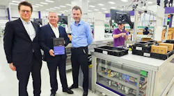 Adrian Ellam, CEO of Invertek Drives, with Rhydian Welson, sales and marketing director, and Glyn Jones, technical director.
