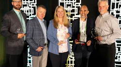 2024 CSIA award winners included John Sullivan, senior director, DMC (from left); Frank Riordan, president, DMC; Karen Griffin, vice president, Hargrove Controls + Automation; Luigi de Bernardini, CEO, Autoware; and Jack Barber, senior business consultant, Exotek.