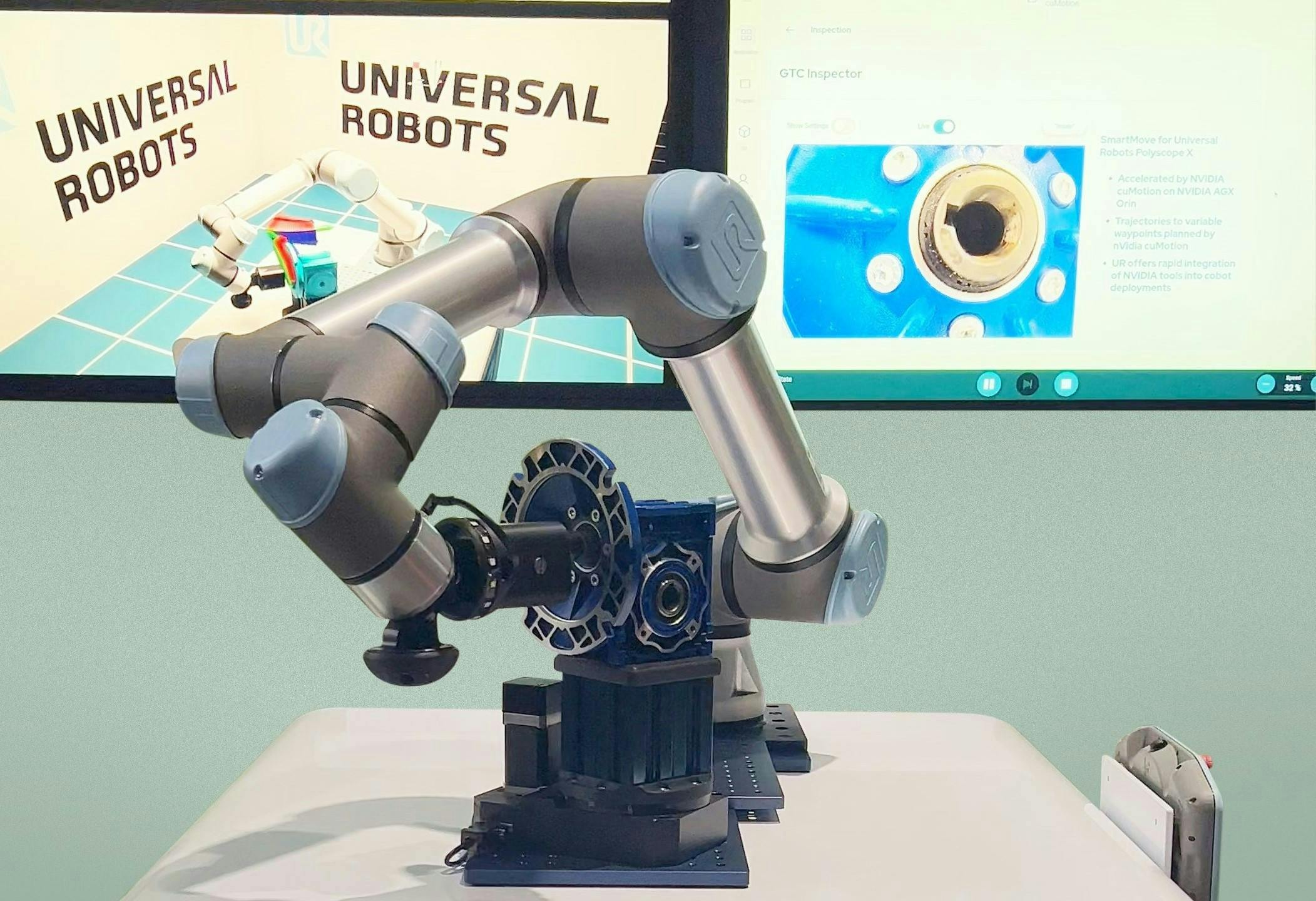 Figure 1: Artificial intelligence (AI) is moving out of its digital confines to power robotic applications with humanlike perception to handle variation without prior teaching or programming. AI-powered autonomous inspection uses robotic path planning and is made possible through NVidia’s accelerated path planning tools. Figure 1: Artificial intelligence (AI) is moving out of its digital confines to power robotic applications with humanlike perception to handle variation without prior teaching or programming. AI-powered autonomous inspection uses robotic path planning and is made possible through NVidia’s accelerated path planning tools.