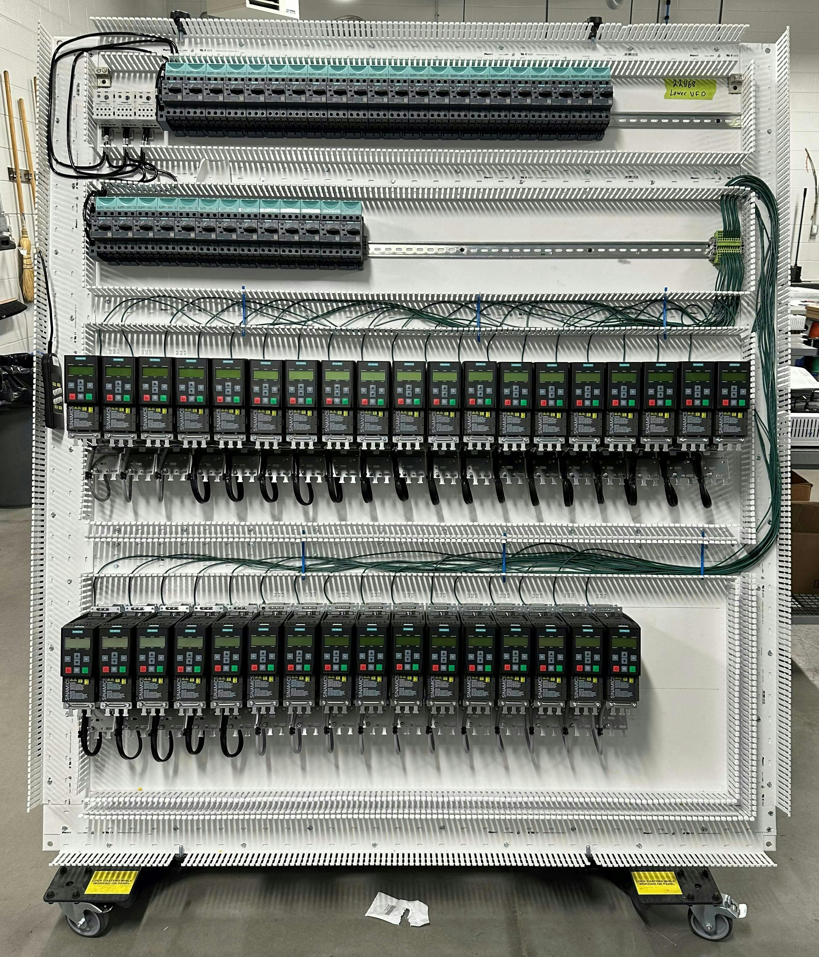 Figure 5: A VFD mounted outside the control panel on a piece of equipment can control a motor and reduce the amount of shielded cable required.