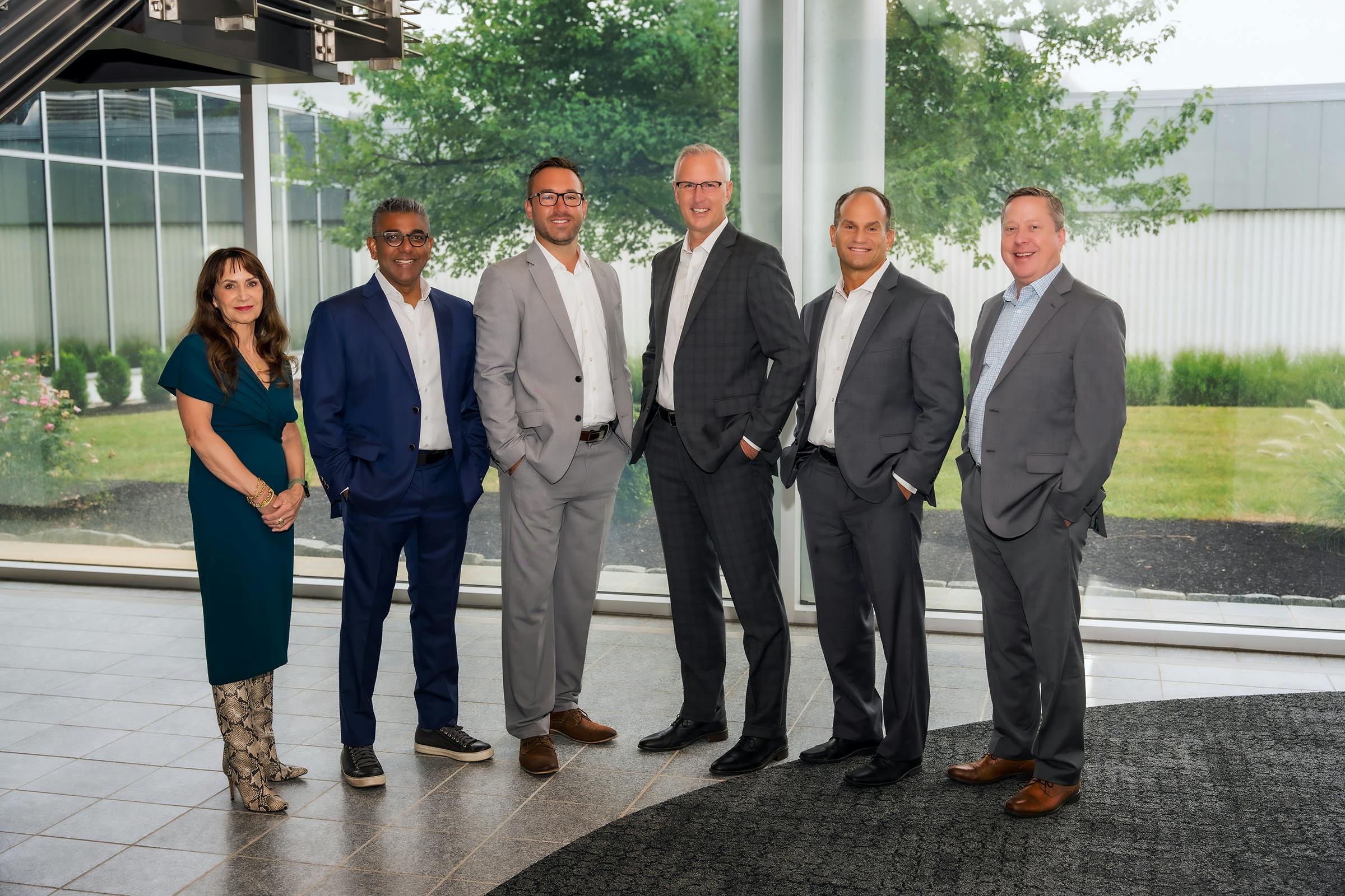 Phoenix Contact USA executive team includes Marian Roldan (from left), Davis Mathews, Kyle Bordner, Kevin Zak, Doug Ferguson and Heath Scoggin.