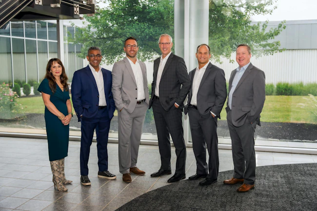 Phoenix Contact USA executive team includes Marian Roldan (from left), Davis Mathews, Kyle Bordner, Kevin Zak, Doug Ferguson and Heath Scoggin.