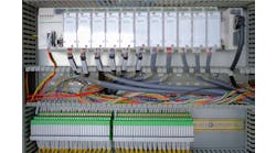 Wiring PLC Control panel with wires industrial factory Wiring PLC Control panel with wires industrial factory