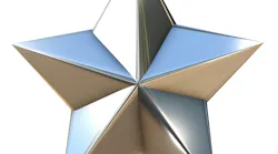 3D silver or platinum star on white background