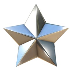 3D silver or platinum star on white background 3D silver or platinum star on white background