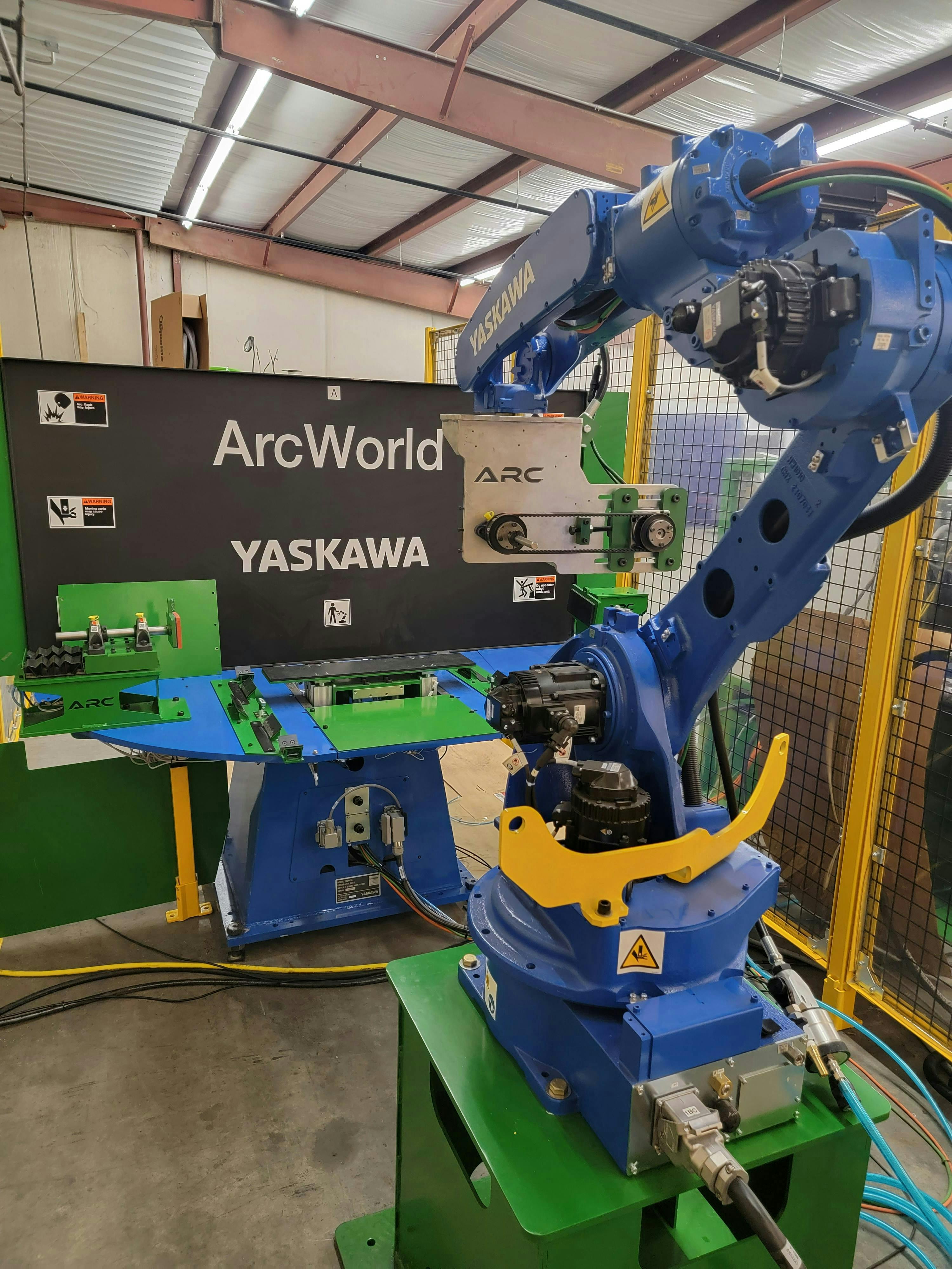 Figure 3: ARC worked with manufacturer Viking to install a robot buffing system with a turntable system that works with operators to load and unload materials.