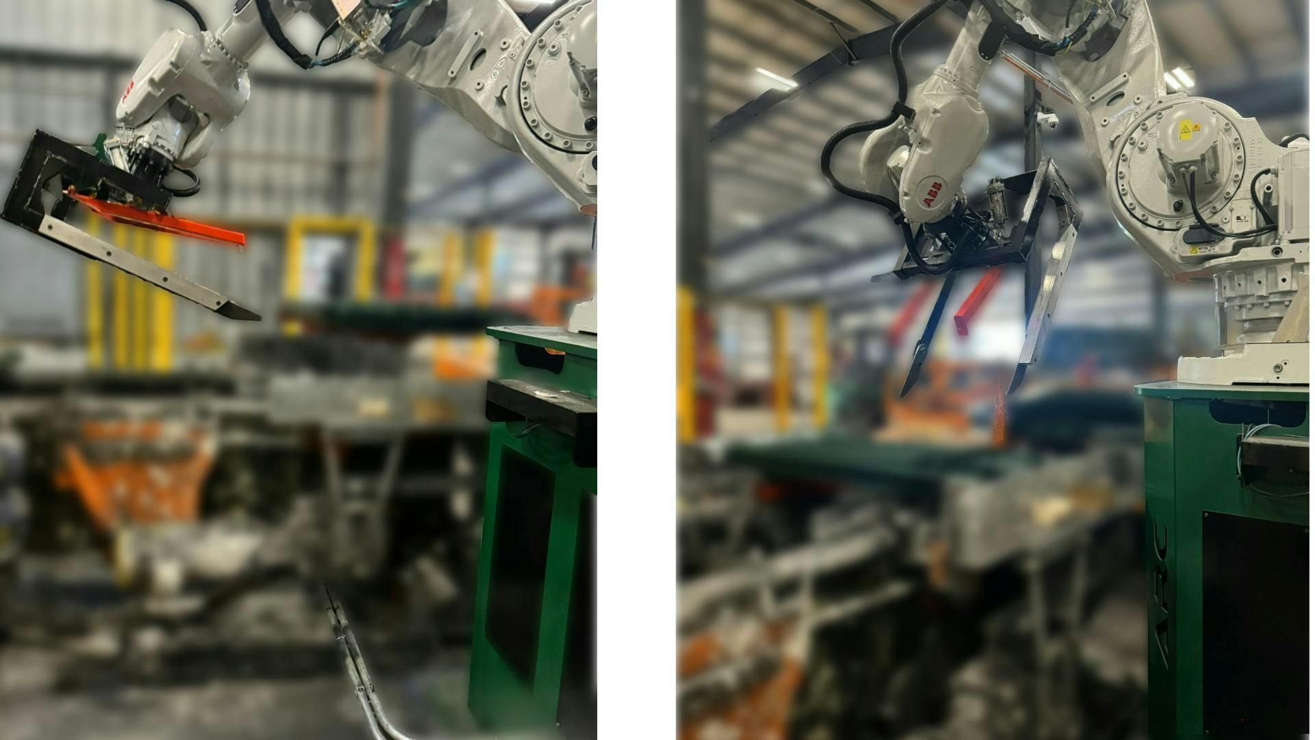 Figure 4: ARC used a robot to build a system for a T-post manufacturer to move bundles of material.