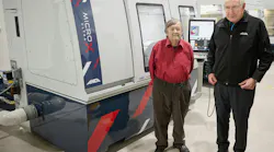 Pat McCluskey (left) and Pat Boland with ANCA technology.