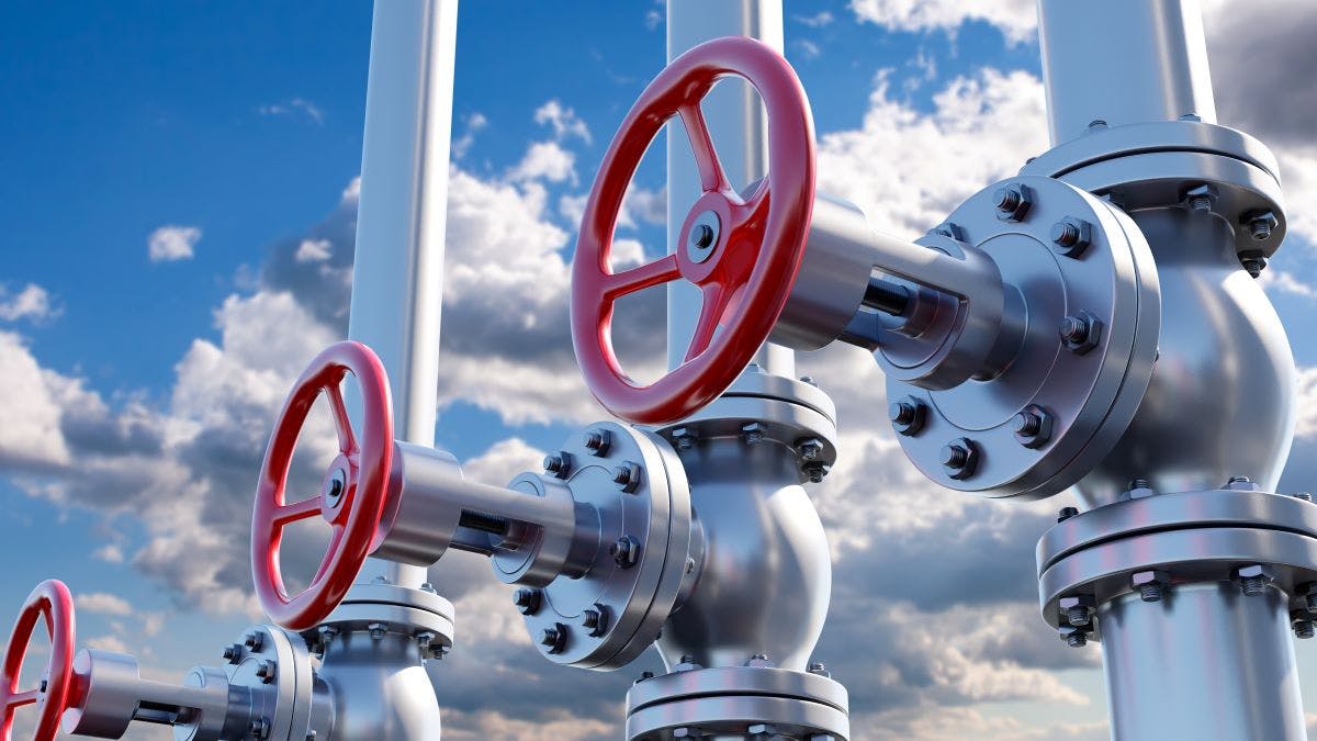 Gas pipes with pressure valves